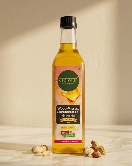 Mangalam Wood Pressed Groundnut Oil (Lakdi Ghani) – Wood Pressed, Unrefined