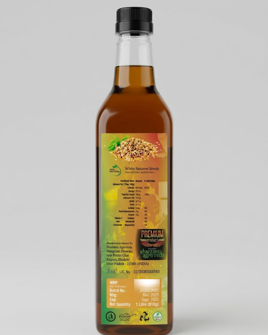 Mangalam Cold Pressed Sesame Oil (Til Oil) – Cold Pressed, Unrefined | 1L